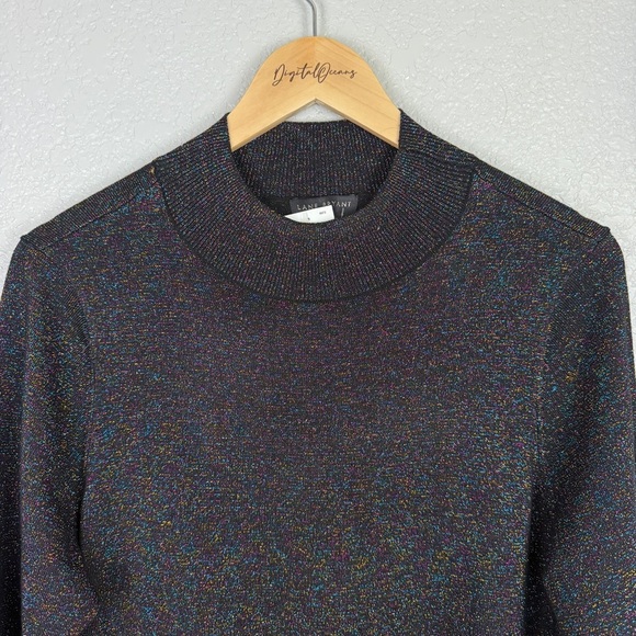 Lane Bryant NWT Glitter Metallic Stretchy Festive Long Sleeve Black Dress 14/16 - Picture 5 of 11